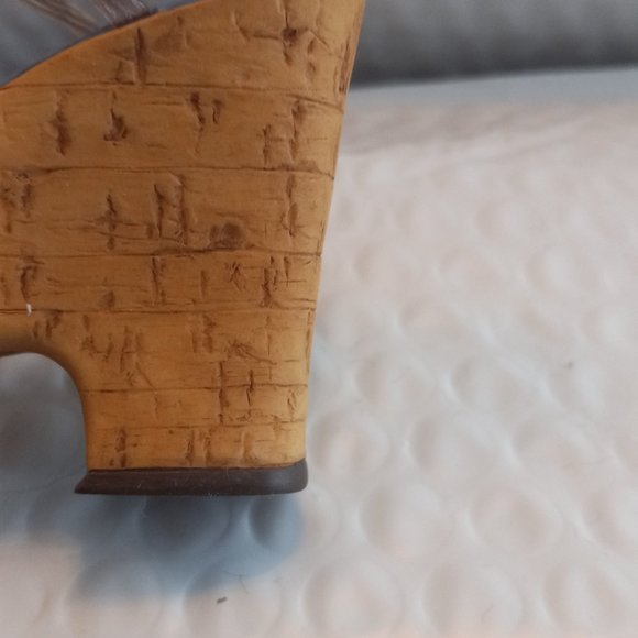 Just The Right Shoe By Raine Cork Wedge Mini Figurine 25093 - Picture 6 of 9